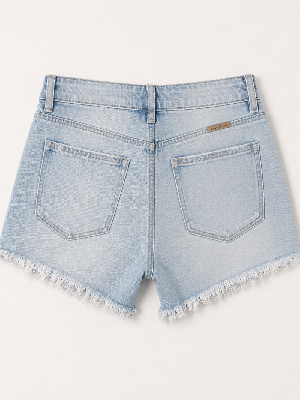 KanCan Light Blue Distressed High-Rise Denim Shorts - Picture 3 of 3